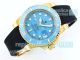 Swiss Clone Gold Rolex Submariner Blaken Tiffany Dial Black Rubber Strap Watch (3)_th.jpg